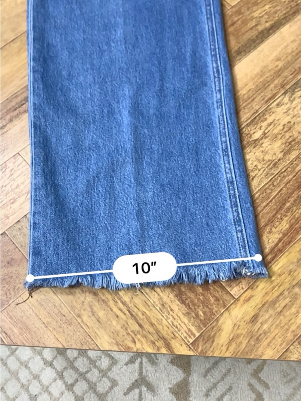 Cello Jeans Womens 11 Blue Wide Leg High Rise Raw Hem Distressed Denim - Picture 15 of 15